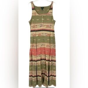 Lauren Ralph Lauren Southwestern/Aztec Print Sleeveless Jersey Maxi Dres